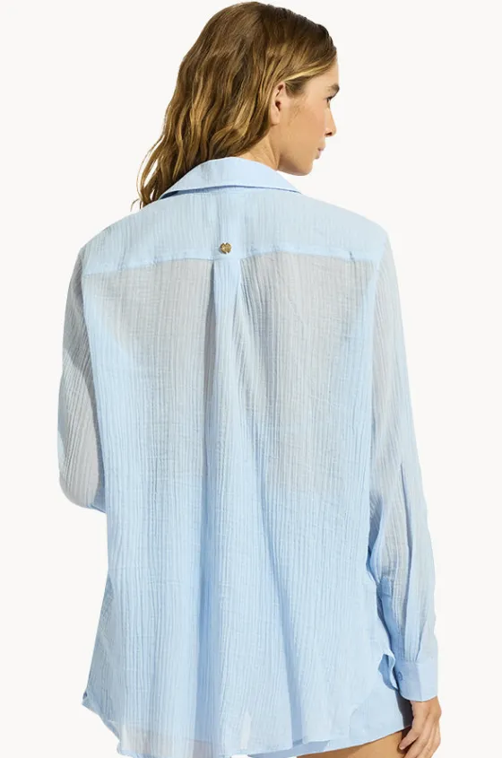 Tops^Seafolly Breeze Beach Shirt Cornflower