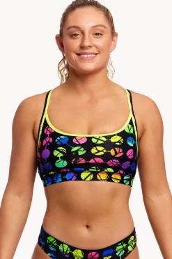Bikini Tops^Funkita Broken Circle Sports Top Broken circle black/multi