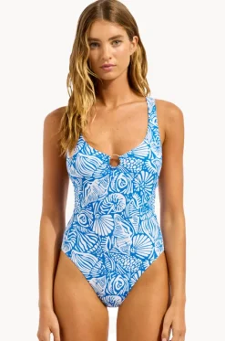 One Pieces^Seafolly C Shells Ring Front Halter One Piece Sapphire