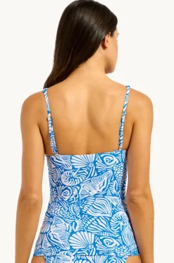 Tankini Tops^Seafolly C Shells Square Neck Tankini Separate Sapphire