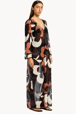 Overswim^Jets Cactus Garden Mesh Cover Up BLACK