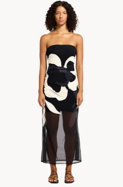 Dresses^Jets Cactus Garden Mesh Strapless Dress BLACK