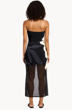 Dresses^Jets Cactus Garden Mesh Strapless Dress BLACK