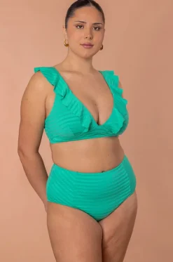 Bikini Tops^Sea Level Capri Frill Bra Evergreen