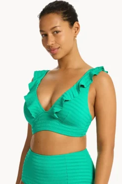 Bikini Tops^Sea Level Capri Frill Bra Evergreen