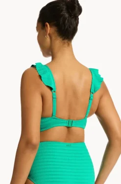 Bikini Tops^Sea Level Capri Frill Bra Evergreen