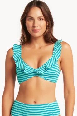 Bikini Tops^Sea Level Capri Frill French Bralette Capri aqua