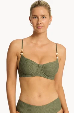 Bikini Tops^Sea Level Caracus Balconette Bra Khaki
