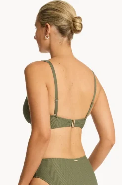 Bikini Tops^Sea Level Caracus Cross Front Bra Khaki