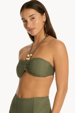 Bikini Tops^Sea Level Caracus Ring Bandeau Khaki