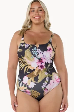 One Pieces^Capriosca Caribbean Tank One Piece Black/pink