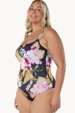 One Pieces^Capriosca Caribbean Tank One Piece Black/pink