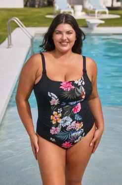 One Pieces^Capriosca Carnival Tank One Piece Black/multi