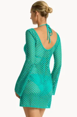 Dresses^Sea Level Castaway Mesh Cover Up Evergreen