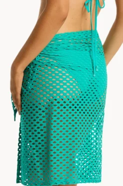 Sarongs^Sea Level Castaway Mid Length Mesh Wrap Evergreen