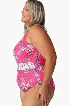 One Pieces^Capriosca Castaway Zip High Neck One Piece Hot pink