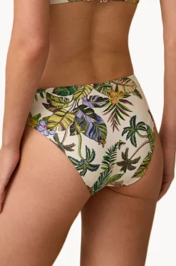 Bottoms^Monte u0026 Lou Catalina Mid Rise Ruched Pant White/green