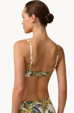 Bikini Tops^Monte u0026 Lou Catalina Multi Fit Twist Crop White/green