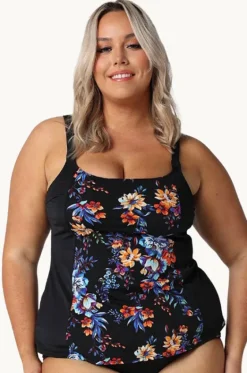 Tankini Tops^Capriosca Catalina Tankini Separate Black/Multi
