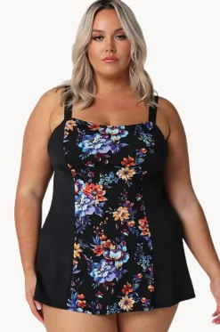 One Pieces^Capriosca Catalina Wide Strap Swim Dress Black/Multi