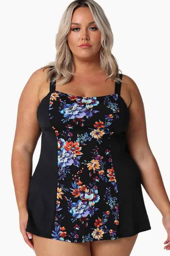 One Pieces^Capriosca Catalina Wide Strap Swim Dress Black/Multi