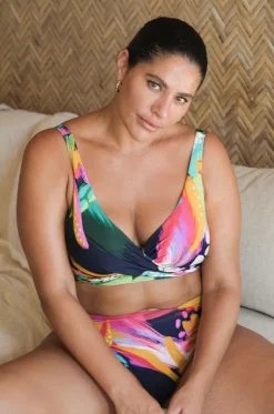 Bikini Tops^Artesands Chelona Delacroix Cross Front Bra Navy