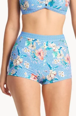 Bottoms^Sunseeker Chilio High Waisted Boyleg Blue