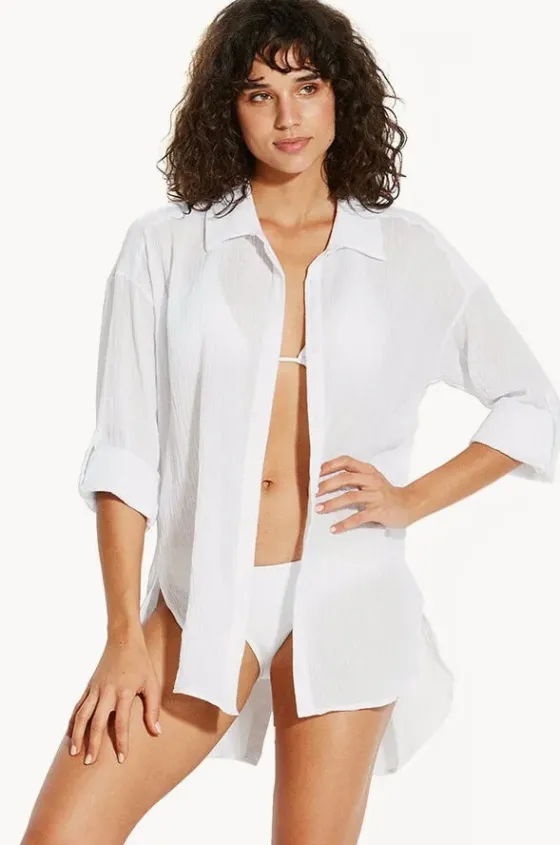 Tops^Seafolly Classic Beach Shirt White