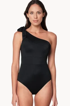 One Pieces^Une Piece Classic One Shoulder One Piece Black