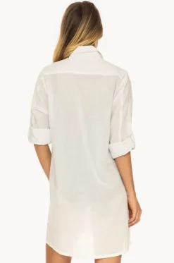 Tops^Jantzen Classic Plain Longline Shirt White