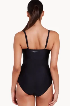 One Pieces^Zoggs Classique Ruched Front One Piece Black/white