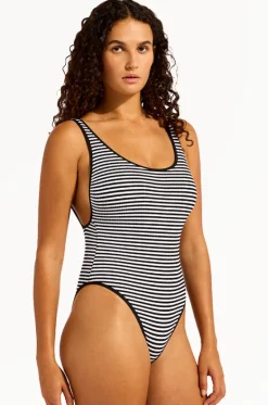 One Pieces^Seafolly Clubhouse Retro One Piece Black