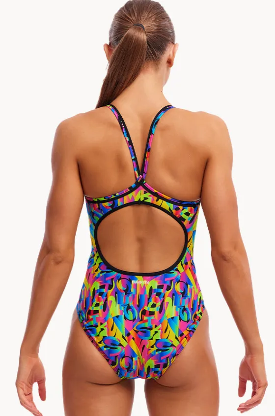 One Pieces^Funkita Colour Funk Diamond Secure One Piece Black/multi