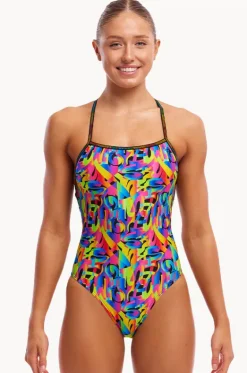 One Pieces^Funkita Colour Funk Strapped In One Piece Black/multi