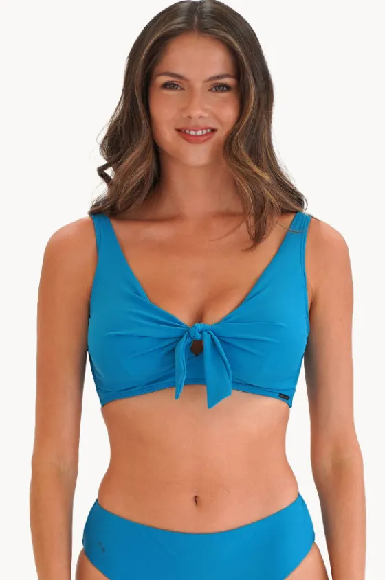 Bikini Tops^Moontide Contours DD/E Cup Tie Front Bra Teal