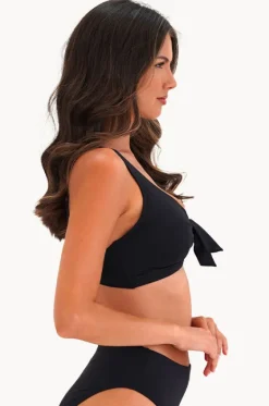 Bikini Tops^Moontide Contours DD/E Cup Tie Front Bra Black