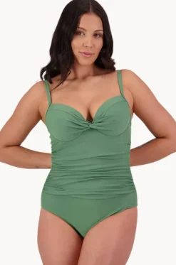 One Pieces^Moontide Contours F Cup Cross Front One Piece Khaki