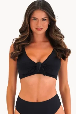 Bikini Tops^Moontide Contours F/G Cup Tie Front Bra Black