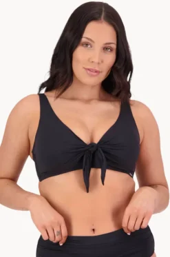 Bikini Tops^Moontide Contours F/G Cup Tie Front Bra Black