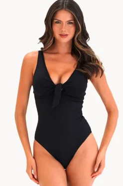 One Pieces^Moontide Contours F/G Cup Tie Front One Piece Black
