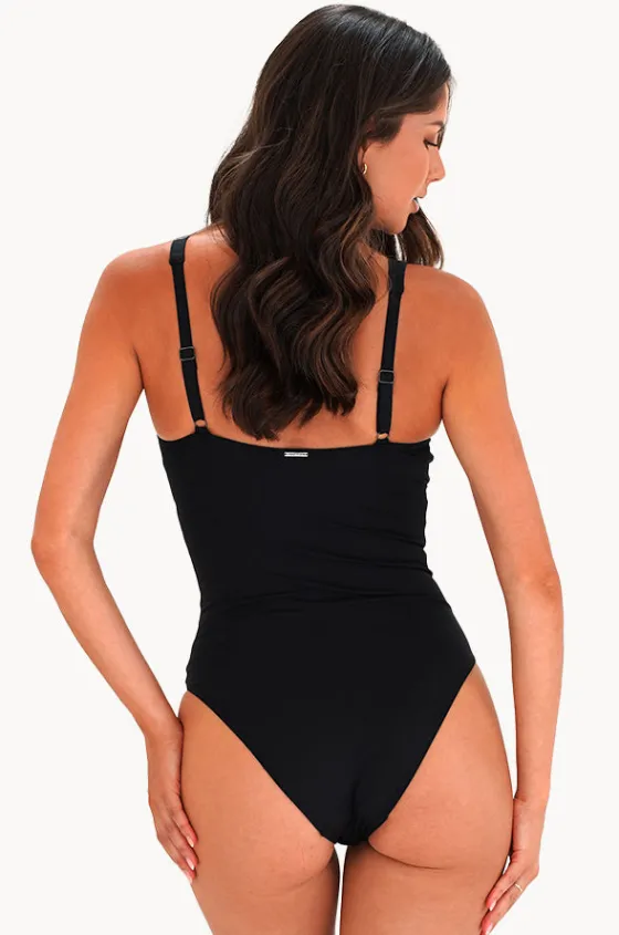 One Pieces^Moontide Contours F/G Cup Tie Front One Piece Black