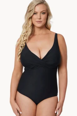 One Pieces^Moontide Contours F/G Cup Wrap Front One Piece Black