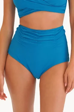 Bottoms^Moontide Contours Gathered High Waist Pant Teal