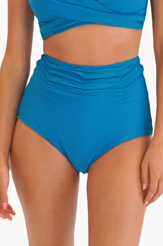 Bottoms^Moontide Contours Gathered High Waist Pant Teal