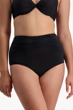 Bottoms^Moontide Contours Gathered High Waist Pant Black