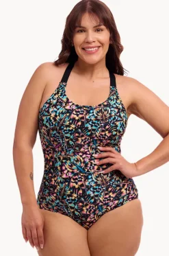 One Pieces^Funkita Copper Cluster Brace Me Back One Piece Black/multi