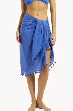 Sarongs^Seafolly Cotton Gauze Sarong Sapphire