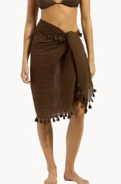 Sarongs^Seafolly Cotton Gauze Sarong Dark chocolate