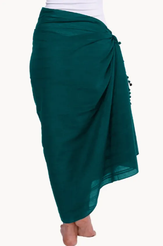 Sarongs^Capriosca Cotton Long Sarong Teal
