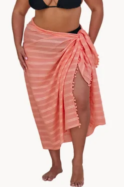 Sarongs^Capriosca Cotton Long Sarong Coral
